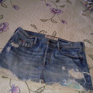 Vintage Y2K Hollister Distressed Short Mini Skirt HCO 9 29 Jeans